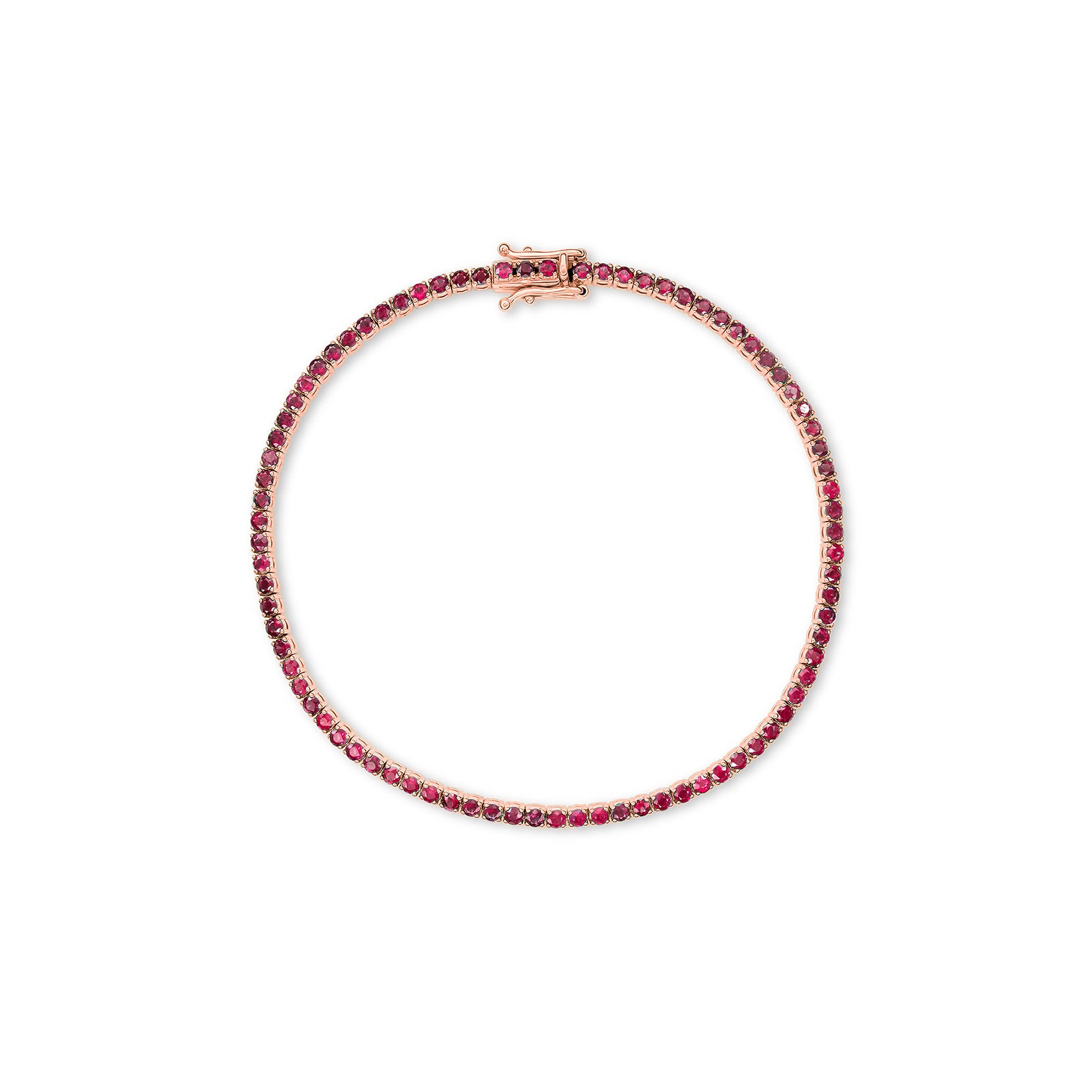 Classic Ruby Tennis Bracelet - Solid Gold