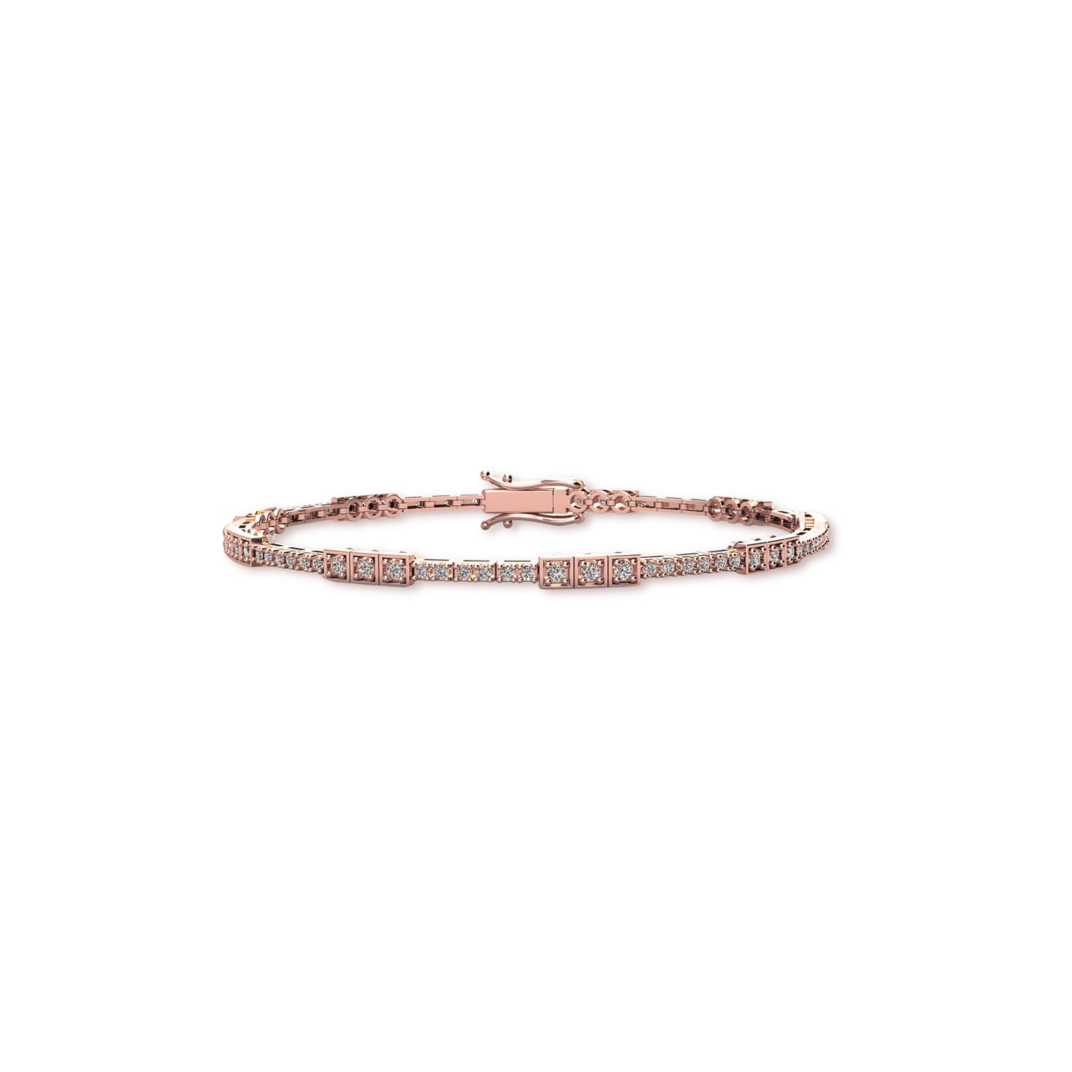 Axis Diamond Tennis Bracelet - Solid Gold