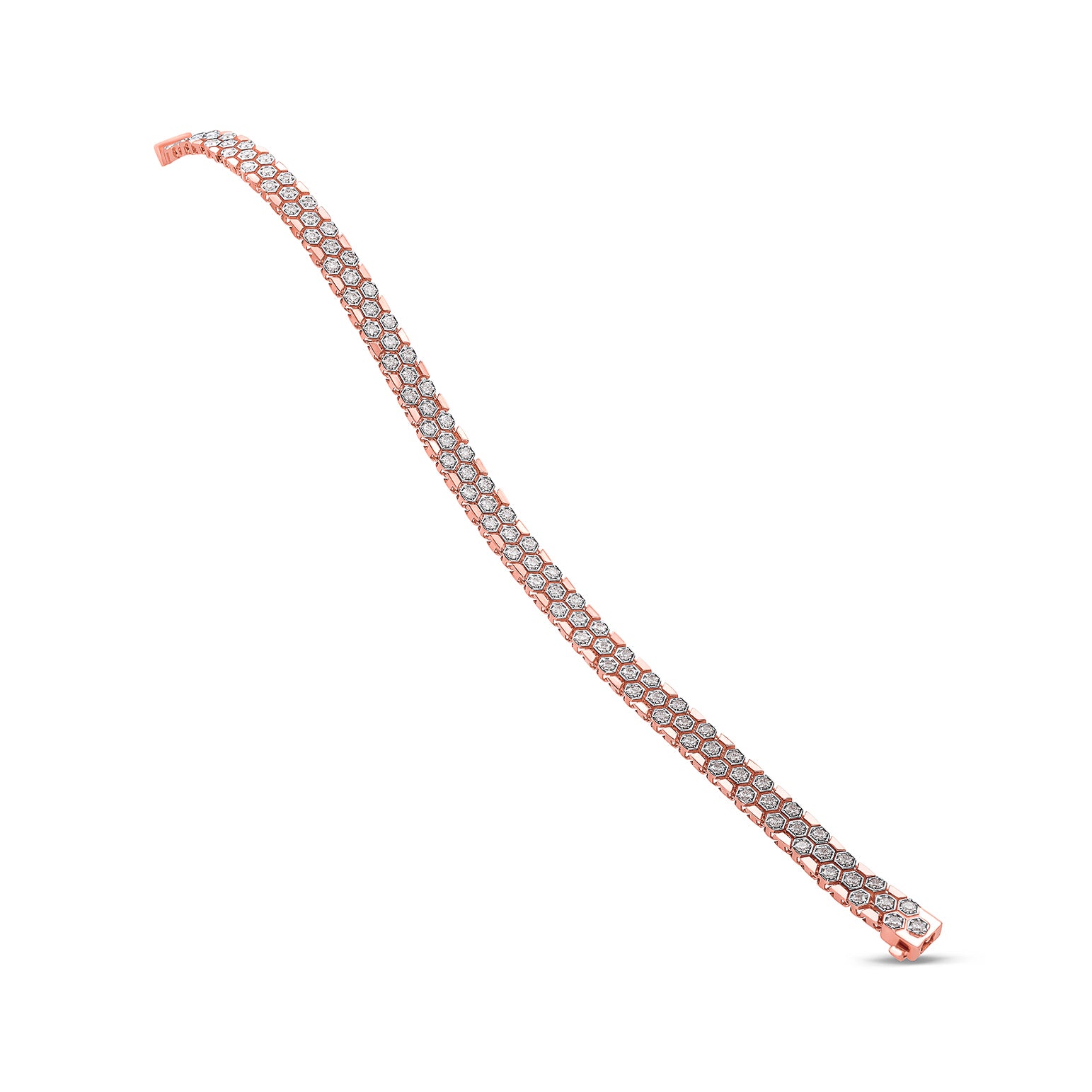 Honeycomb Diamond Tennis Bracelet - Solid Gold