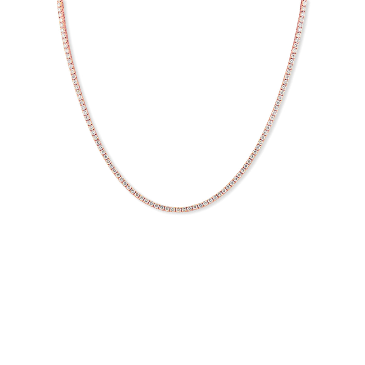 Classic Diamond Tennis Necklace - Solid Gold
