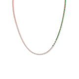 Emerald Cascade Diamond Tennis Necklace - Solid Gold