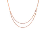 Double Layered Diamond Tennis Necklace - Solid Gold