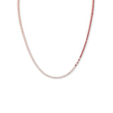 Ruby Cascade Diamond Tennis Necklace - Solid Gold