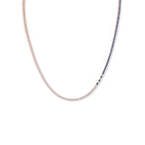 Sapphire Cascade Diamond Tennis Necklace - Solid Gold