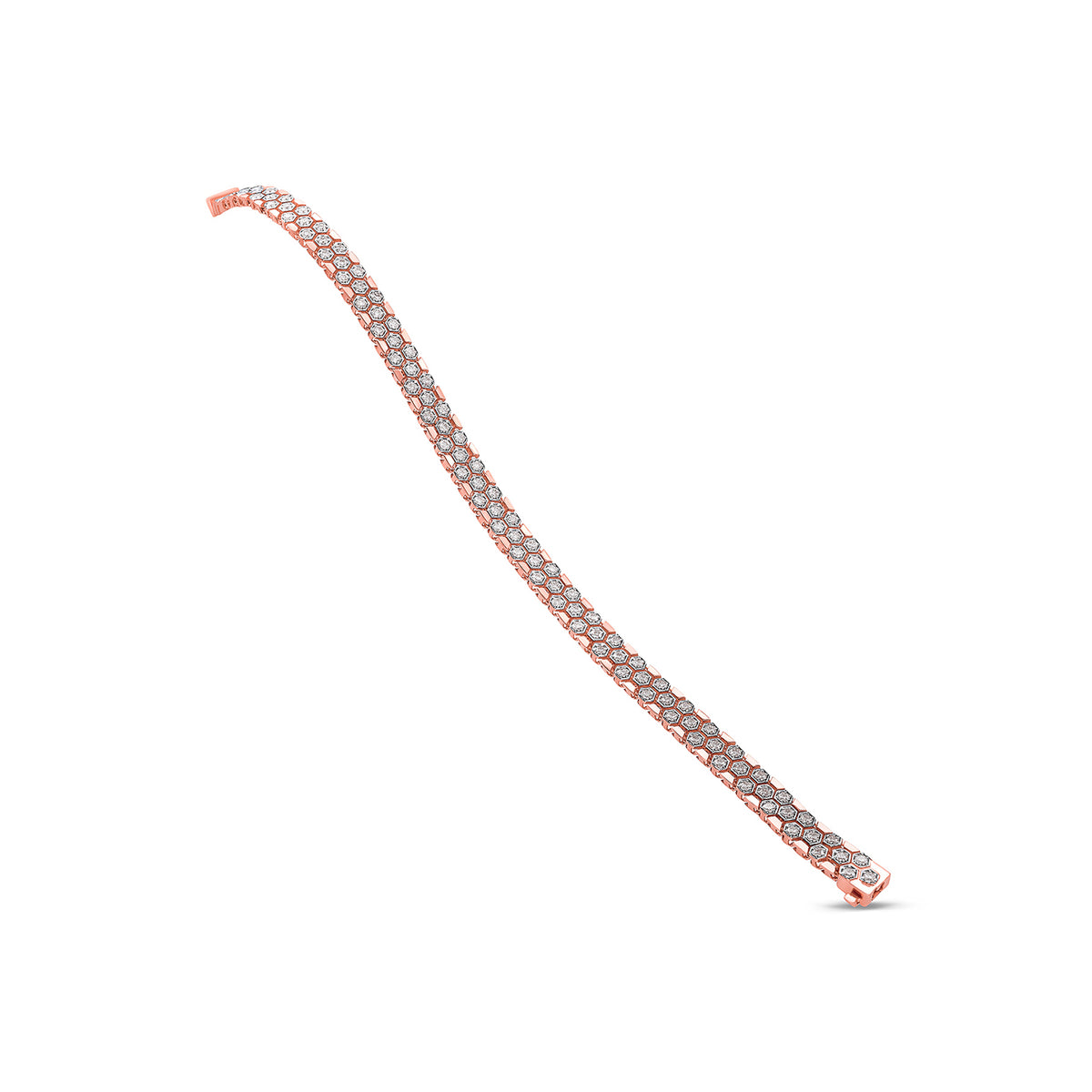 Honeycomb Diamond Tennis Bracelet - Solid Gold