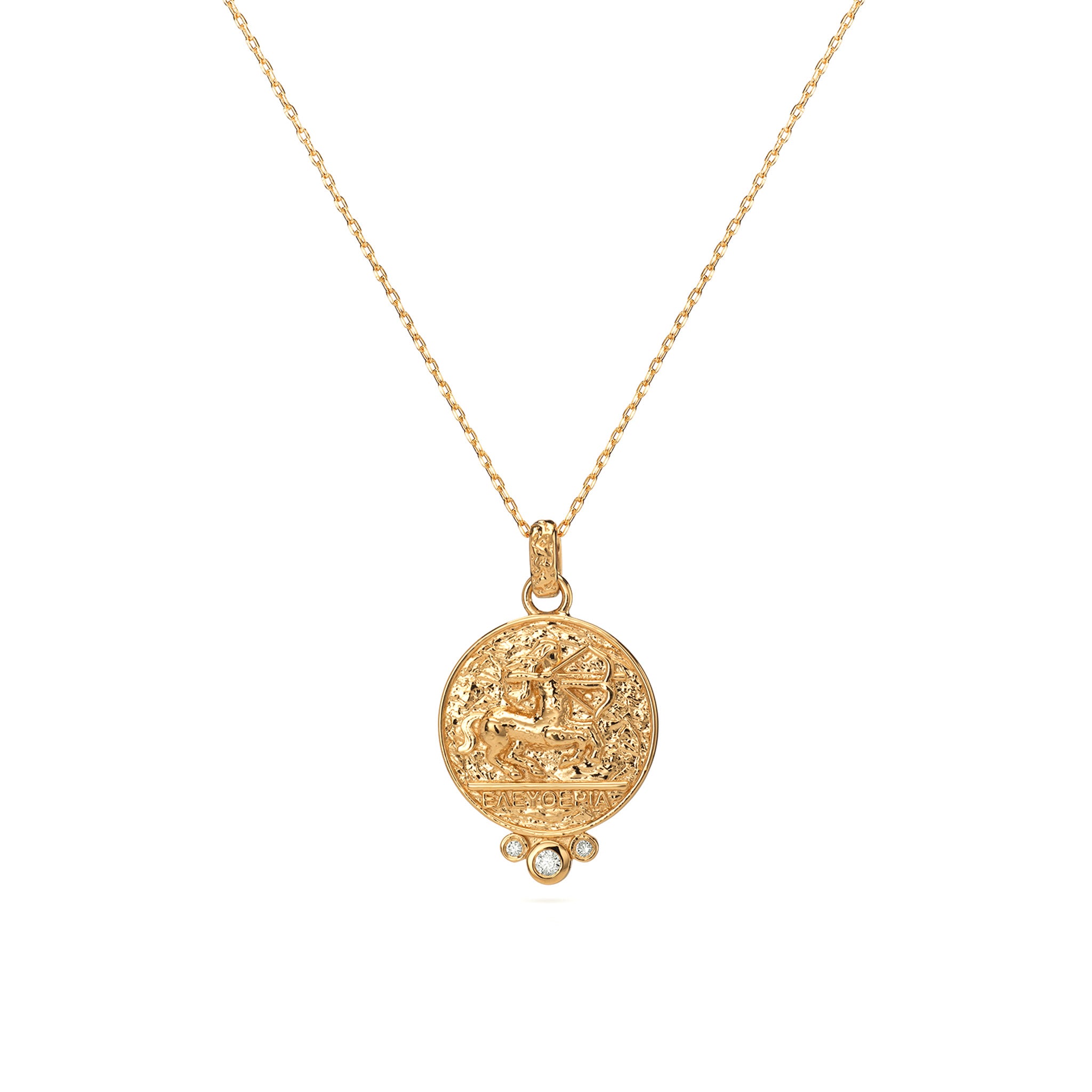 Sagittarius Zodiac Necklace With Diamonds