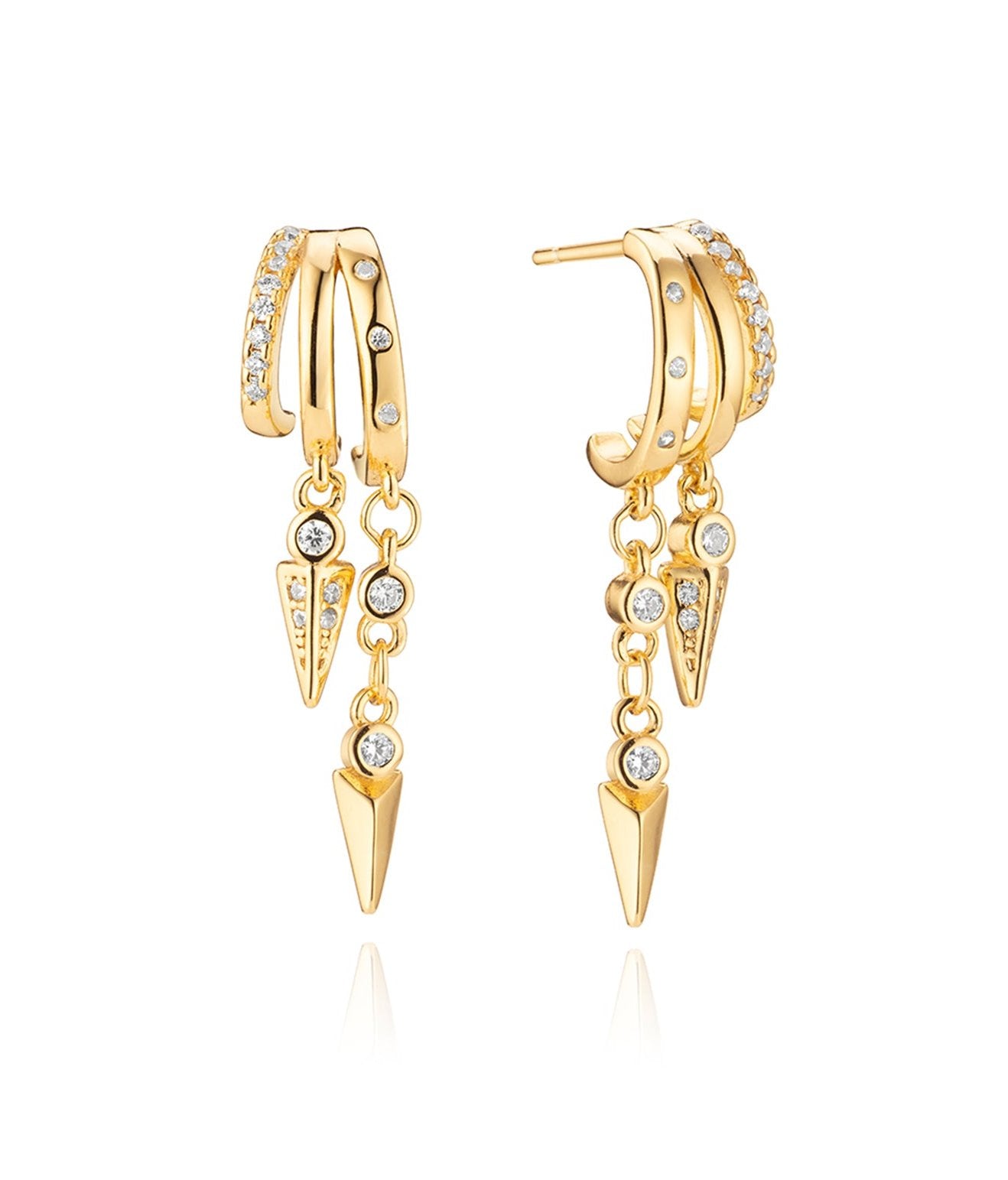 Sienna Illusion Earrings - Solid Gold - Aaria London