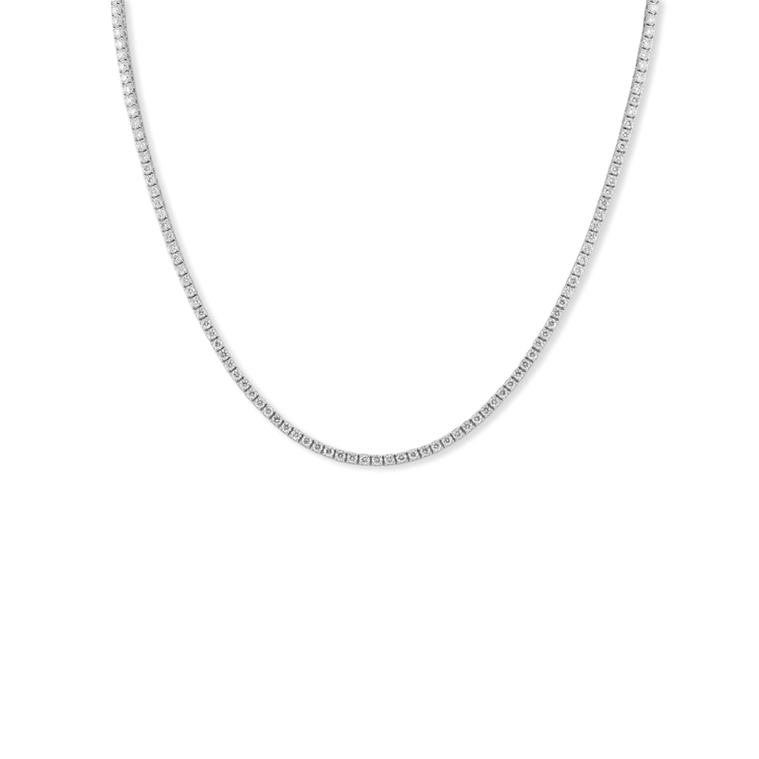 Classic Diamond Tennis Necklace - Solid Gold