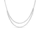 Double Layered Diamond Tennis Necklace - Solid Gold