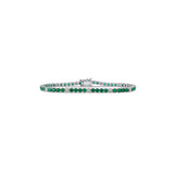 Bold Dotted Emerald Diamond Tennis Bracelet - Solid Gold