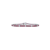 Bold Dotted Ruby Diamond Tennis Bracelet - Solid Gold