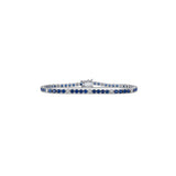 Bold Dotted Sapphire Diamond Tennis Bracelet - Solid Gold