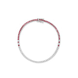 Ruby Eclipse Diamond Tennis Bracelet - Solid Gold