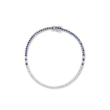 Sapphire Eclipse Diamond Tennis Bracelet - Solid Gold