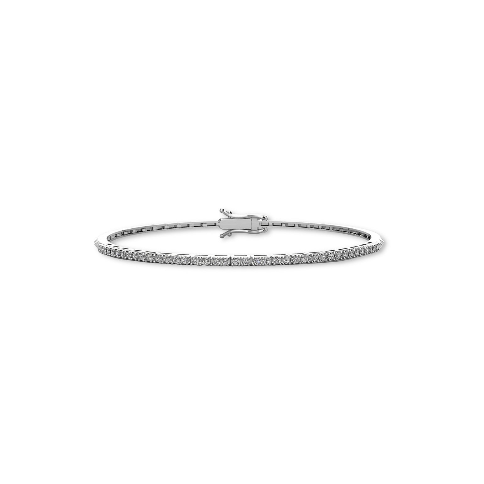 Rebel Half Studded Diamond Tennis Bracelet - Solid Gold