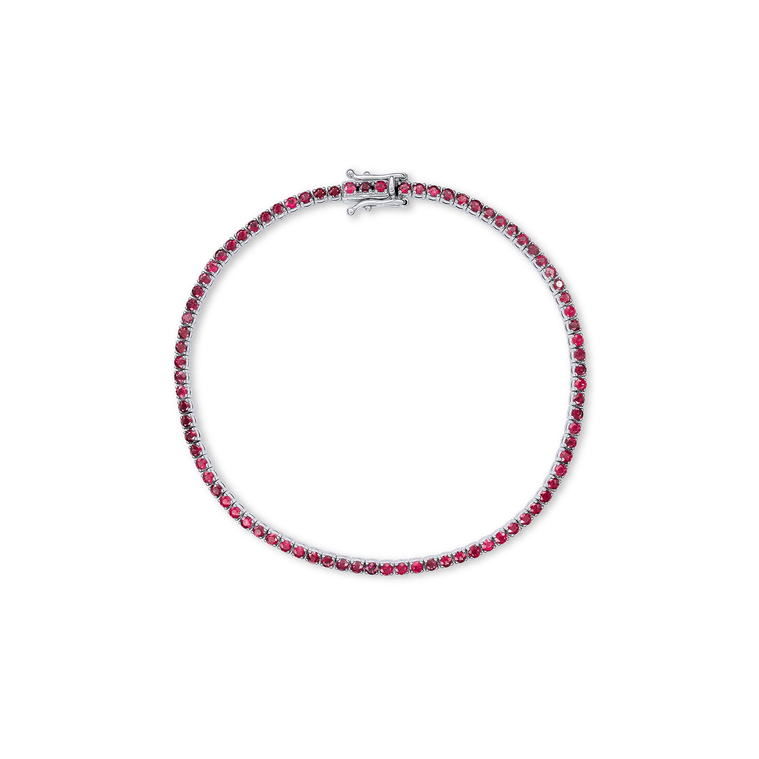 Classic Ruby Tennis Bracelet - Solid Gold
