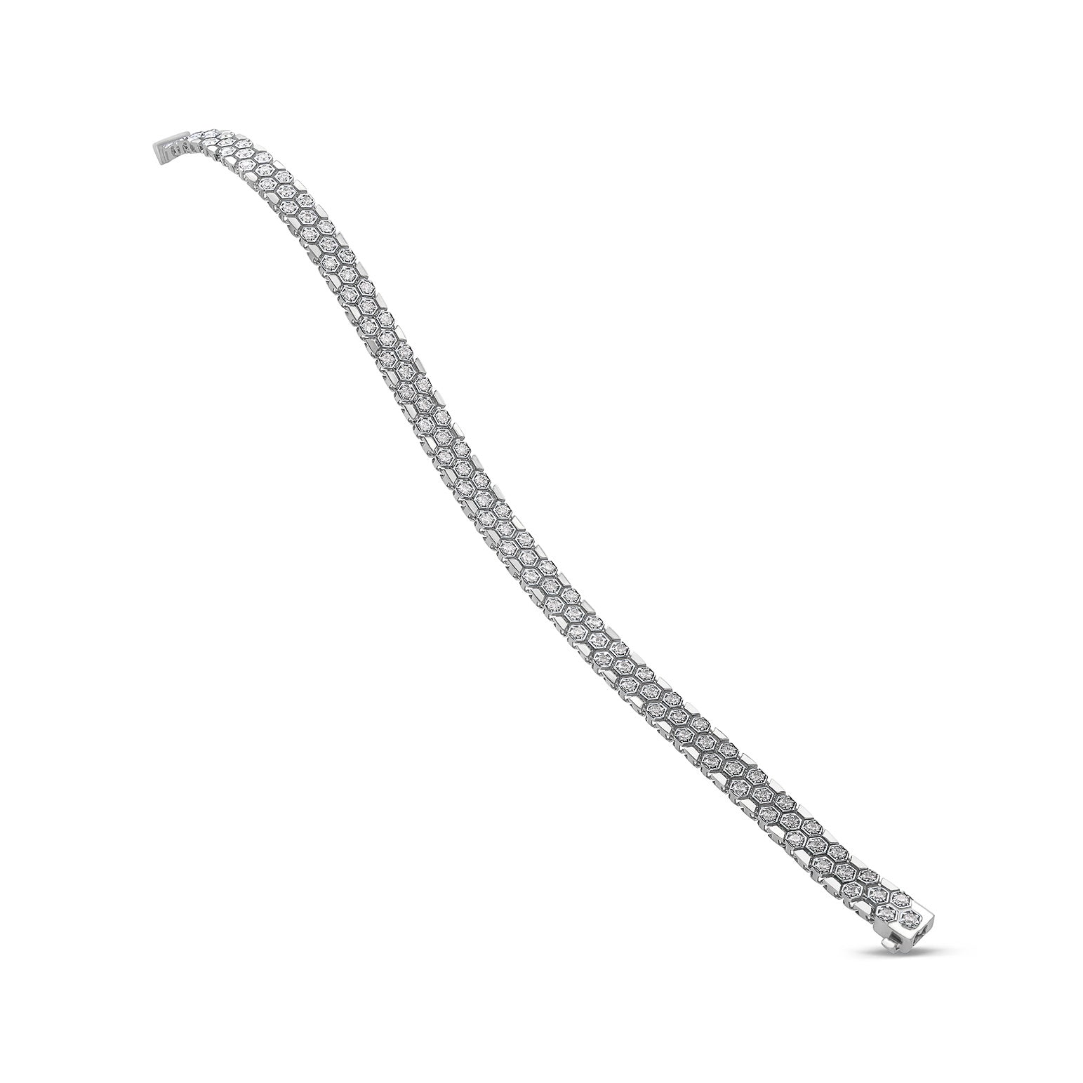 Honeycomb Diamond Tennis Bracelet - Solid Gold