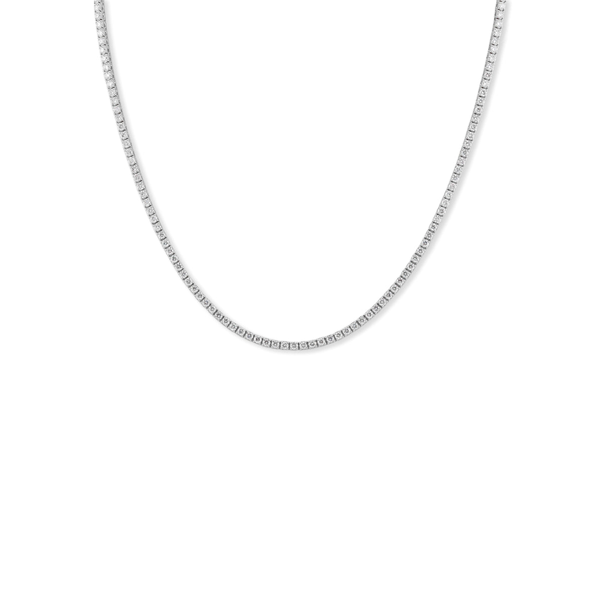Classic Diamond Tennis Necklace - Solid Gold