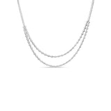 Double Layered Diamond Tennis Necklace - Solid Gold