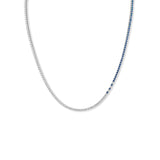 Sapphire Cascade Diamond Tennis Necklace - Solid Gold