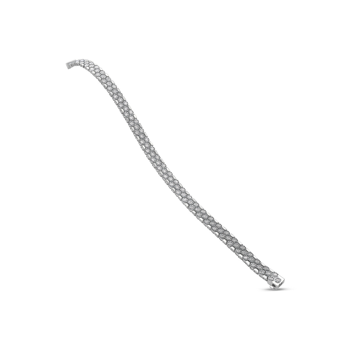 Honeycomb Diamond Tennis Bracelet - Solid Gold