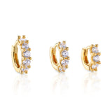 Skye Crystal Studded Hoop - Gold - Aaria London