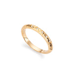 Textured gold ring with sparkling diamonds