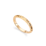 Textured gold ring with sparkling diamonds