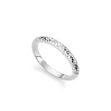 Textured silver ring with sparkling diamonds