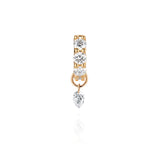 Diamond Drop Earring Charm - 14k Solid Gold and Lab Diamonds