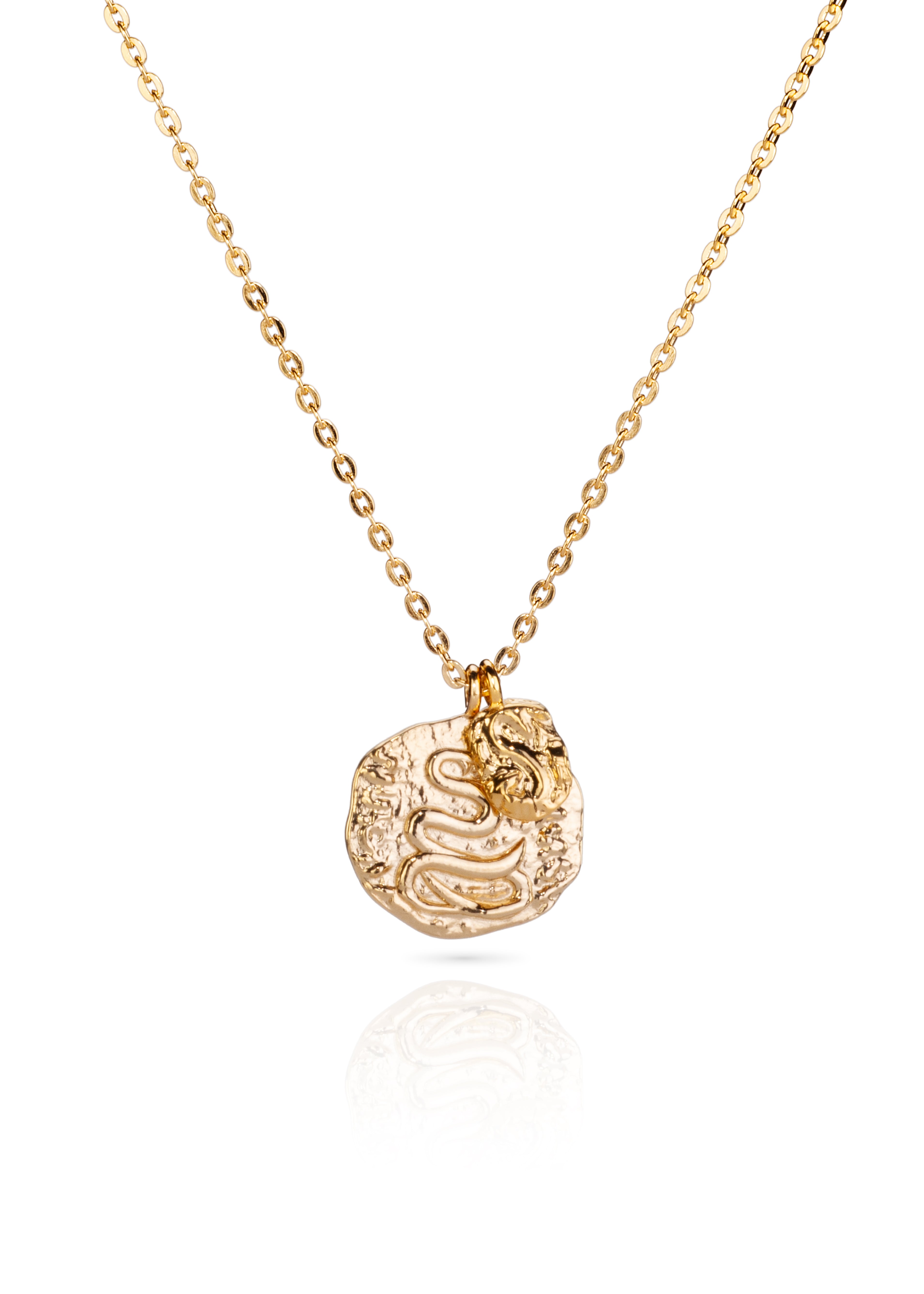 Snake Coin Necklace - Gold - Aaria London