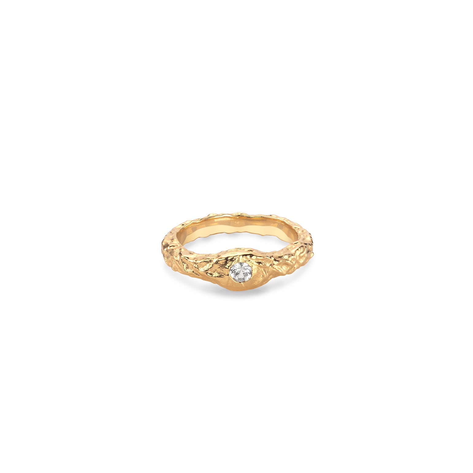 Solo Molten White Sapphire Ring