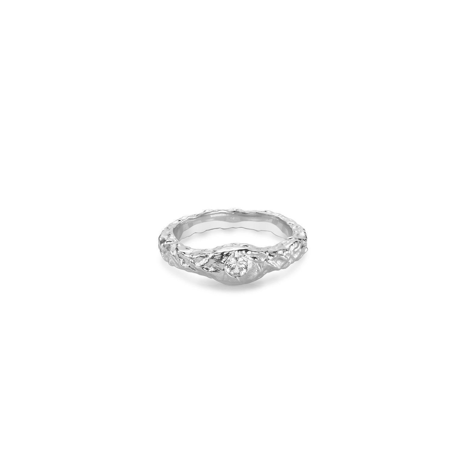 Solo Molten White Sapphire Ring