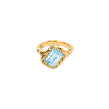Light Blue Topaz Square December Birthstone Ring
