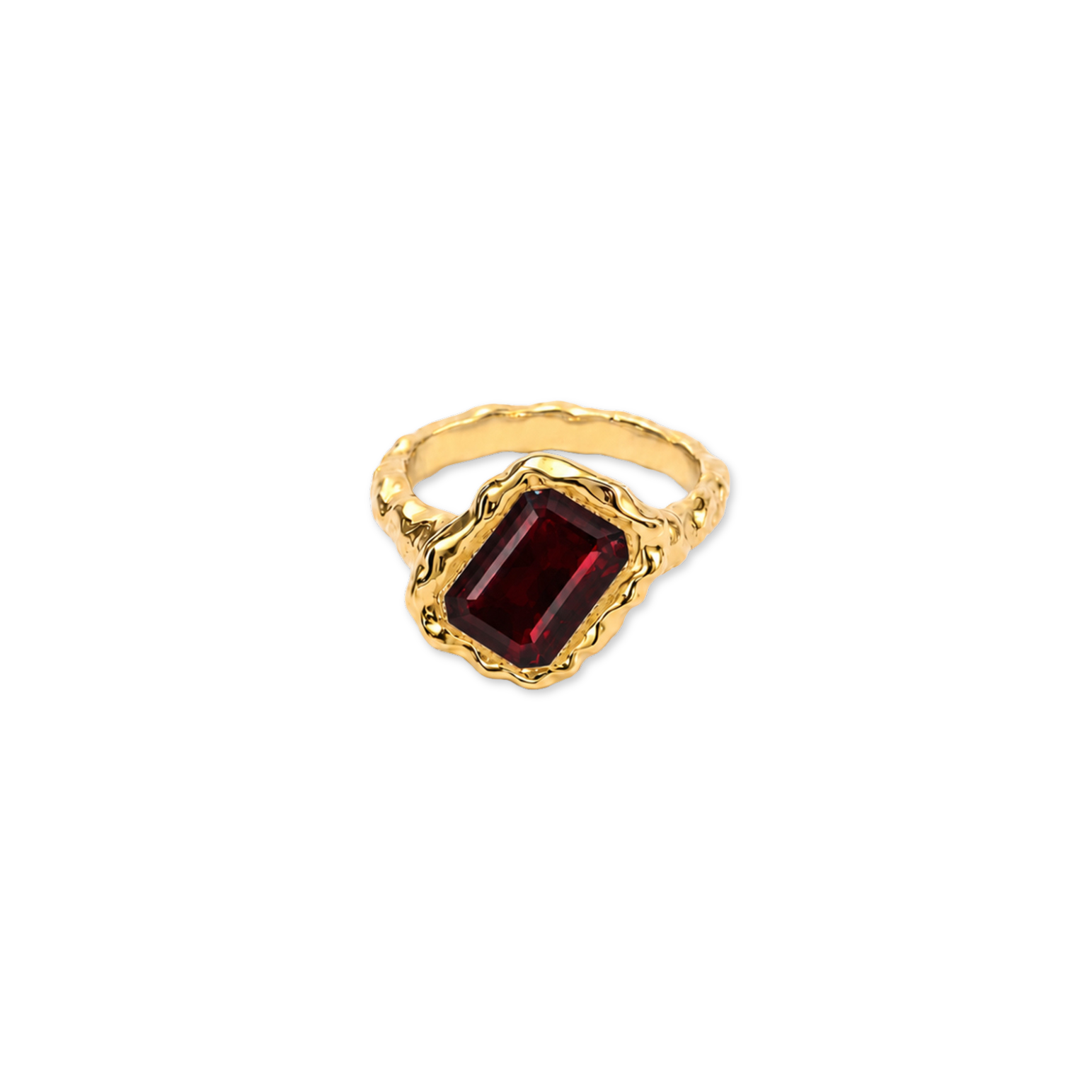 Garnet Square January Birthstone Ring