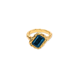 London Blue Topaz Square March Birthstone Ring