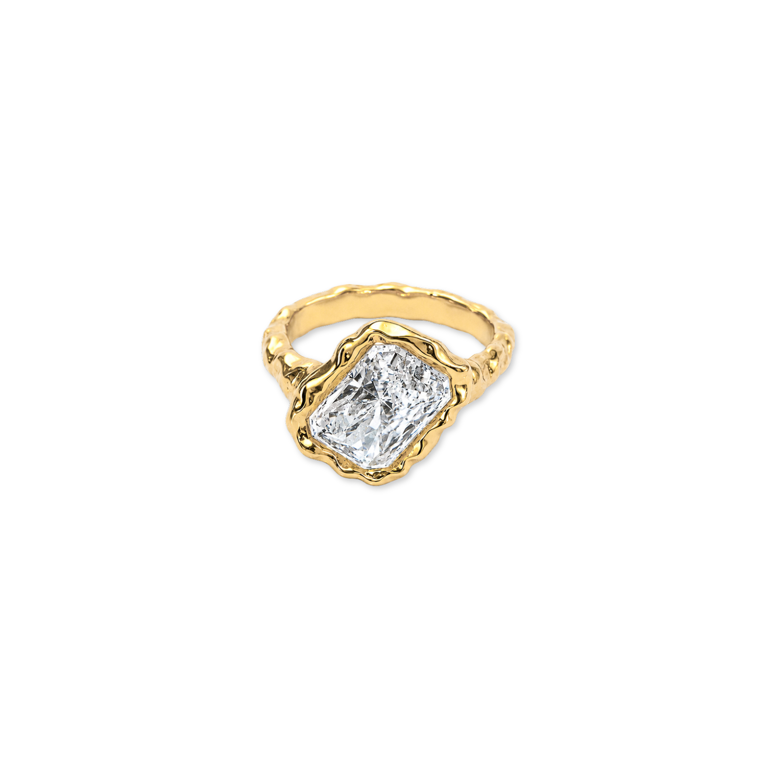 Moissanite Square Molten Ring