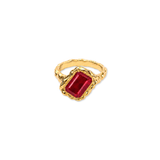 Square Molten Ring Lab Ruby