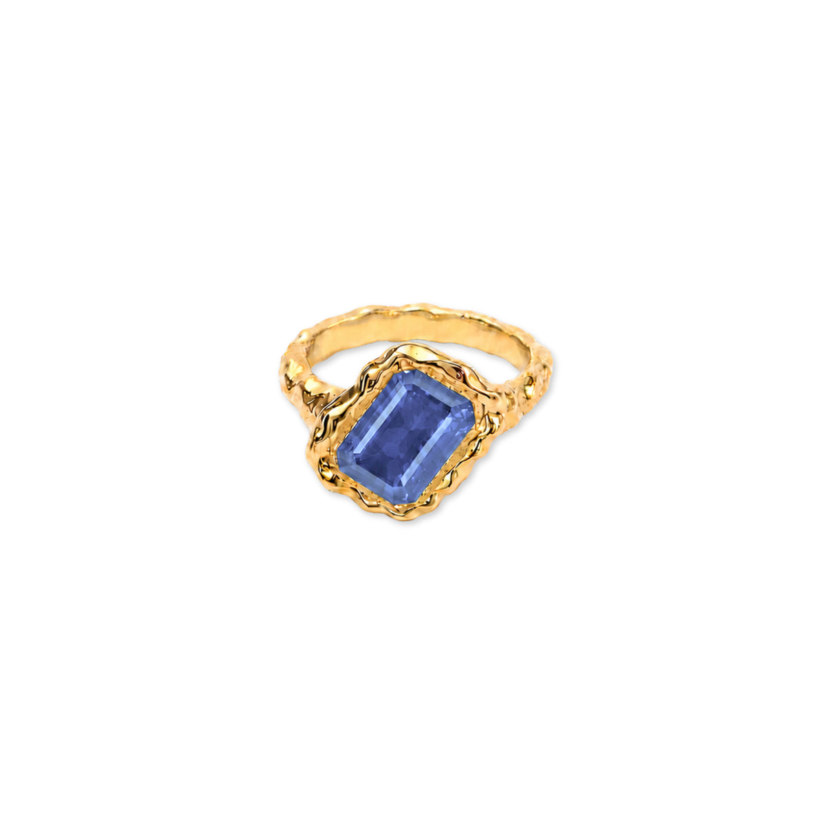 Sapphire Square September Birthstone Ring