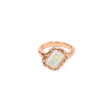 Opal Square October Birthstone Ring