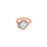 Light Blue Topaz Square December Birthstone Ring