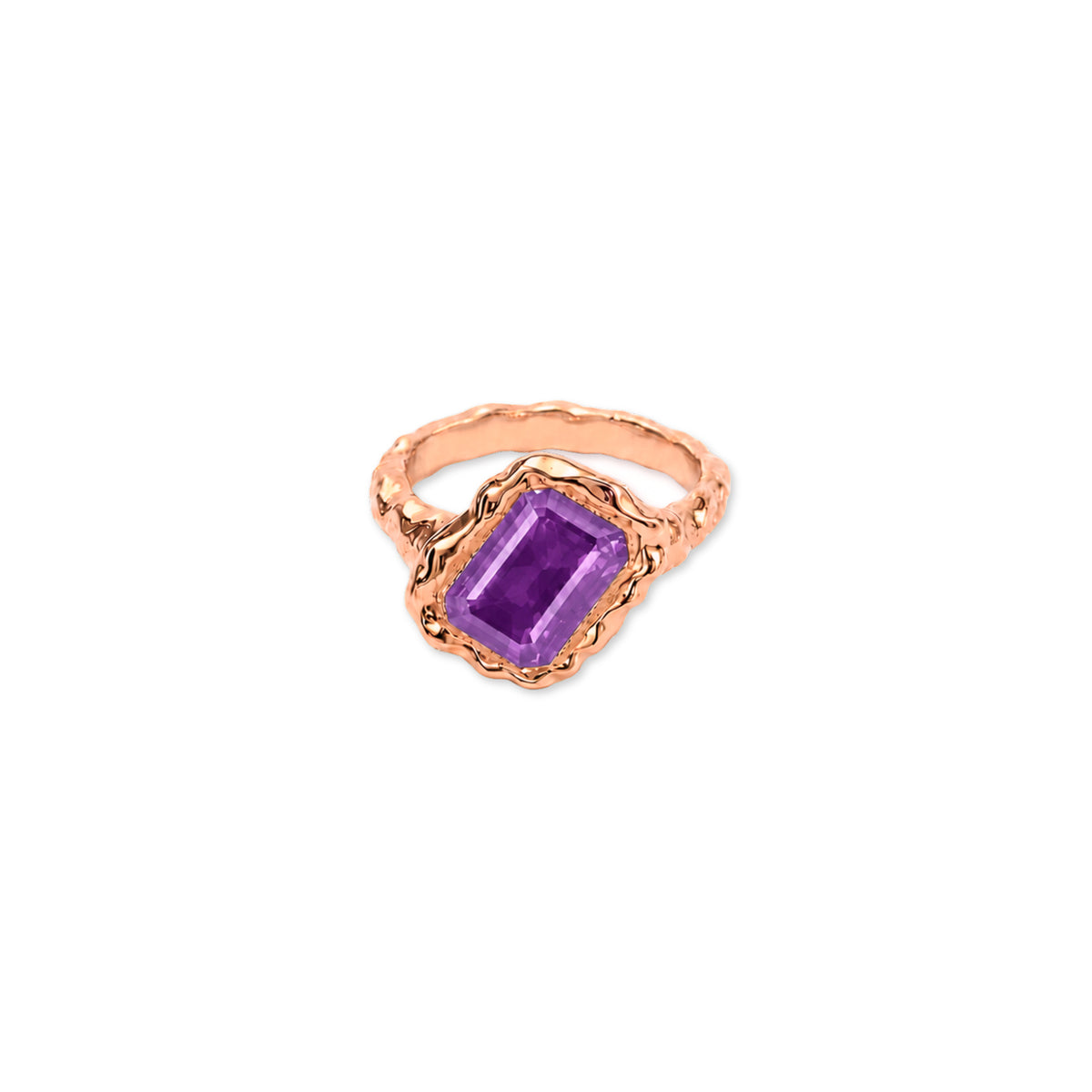 Amethyst Square February Birthstone Ring