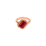 Ruby Square July Birthstone Ring