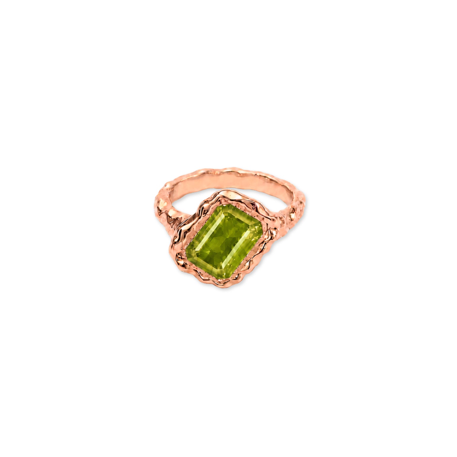 Green Onyx Square August Birthstone Ring