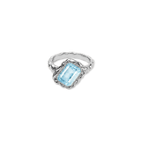 Light Blue Topaz Square December Birthstone Ring
