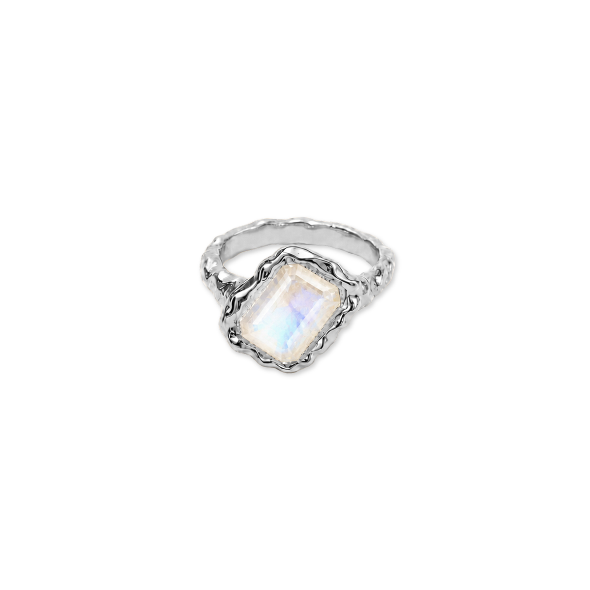 Moonstone Square June Birthstone Ring