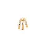 Single gold triple-band diamond hoop earring for left ear