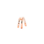 Single rose gold triple-band diamond hoop earring for left ear