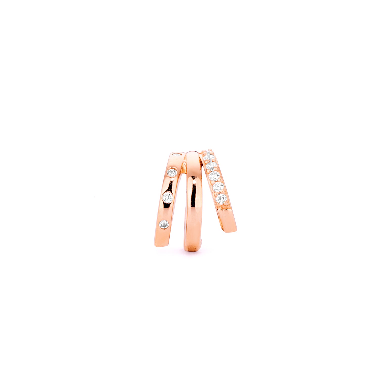 Trinity Huggie Illusion Earrings