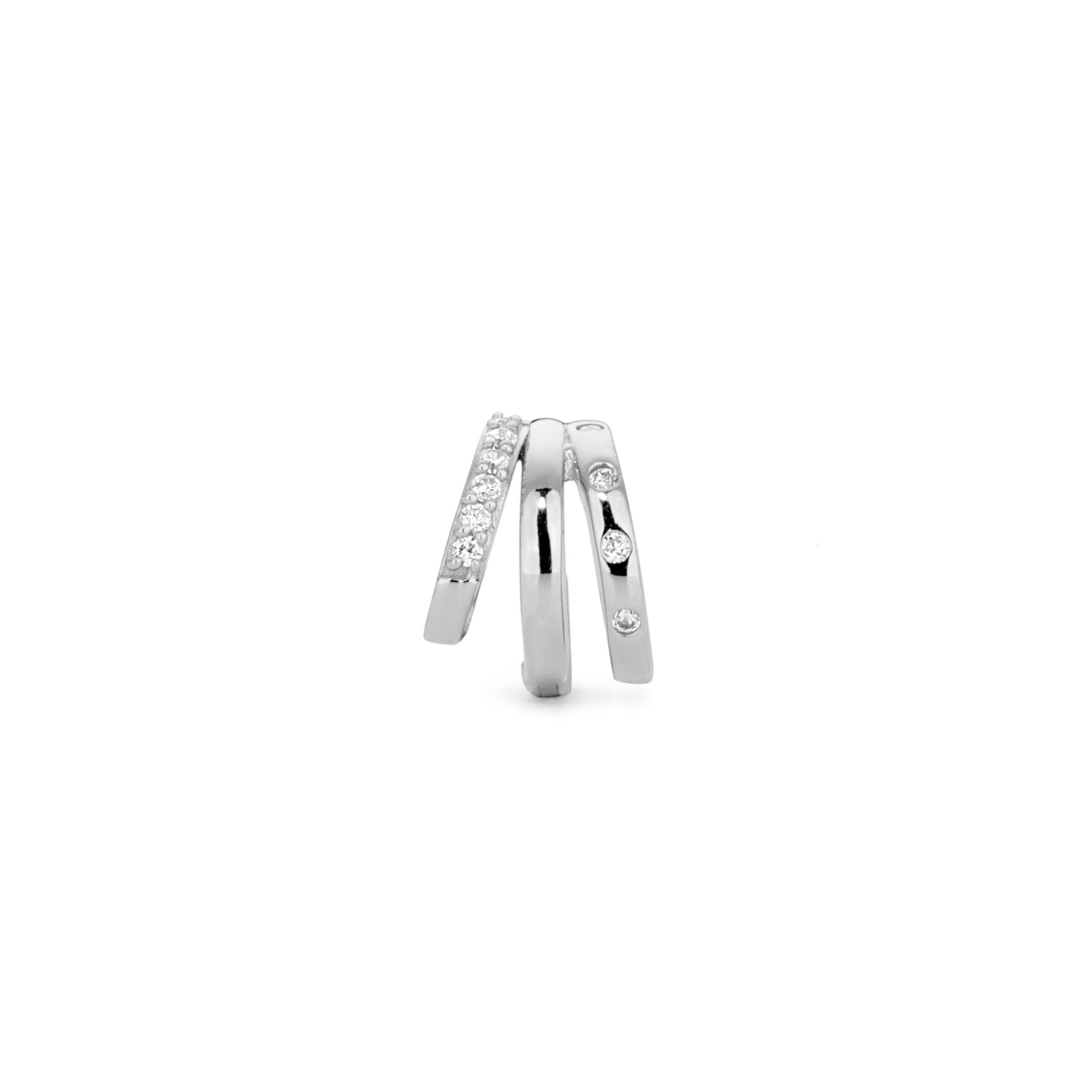Trinity Huggie Illusion Earrings